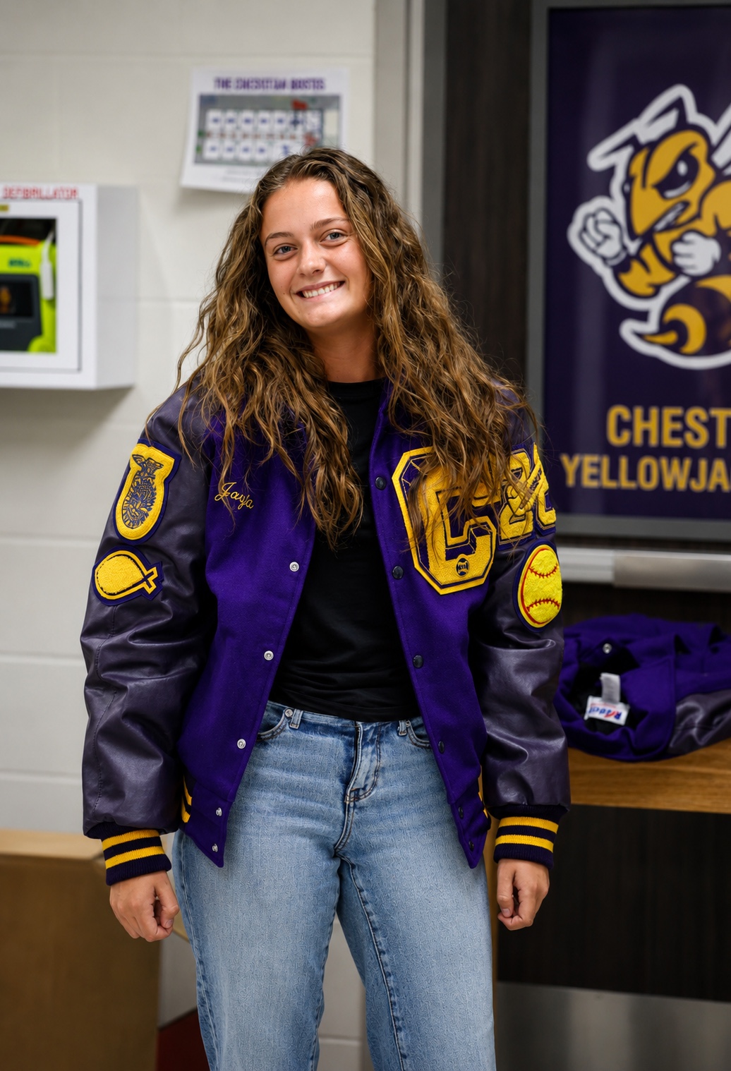 Chester student showing Yellowjacket school spirit